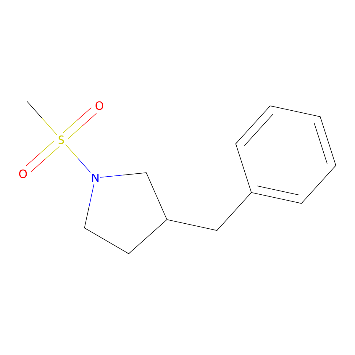 3-Benzyl-1-methanesulfonylpyrrolidine molecular structure, CAS 1436140-86-1