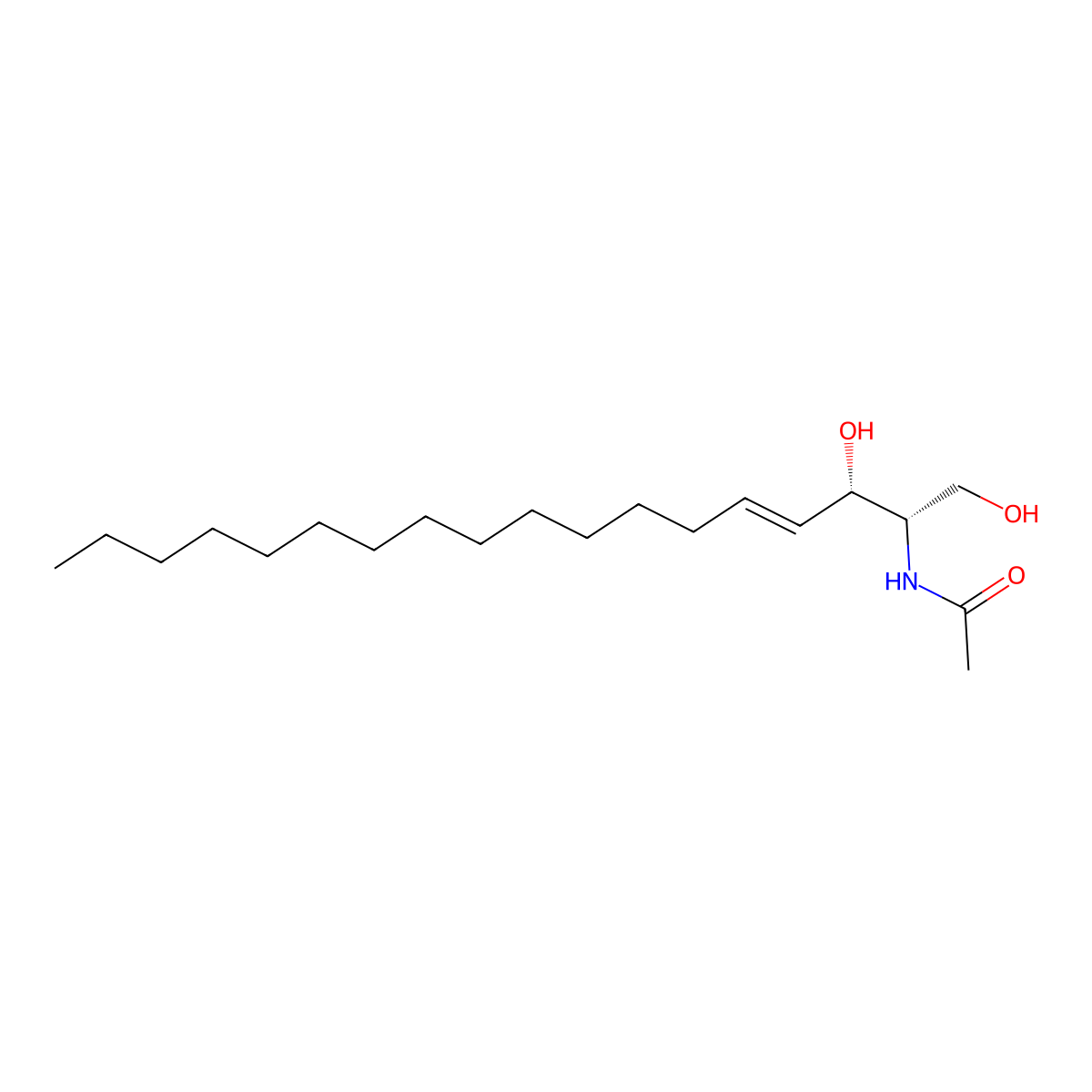 C2 L-threo Ceramide (d18:1/2:0) molecular structure, CAS 143615-69-4