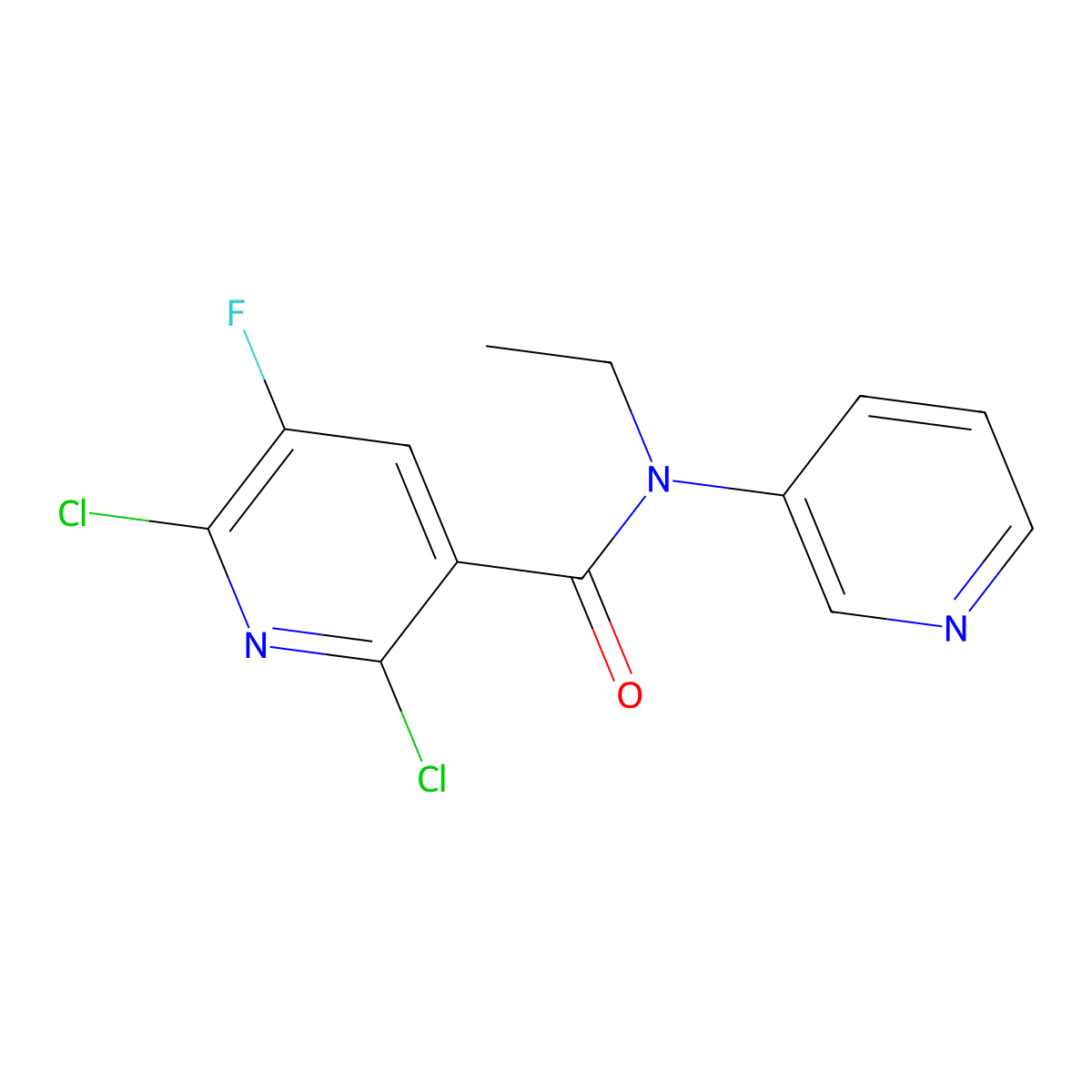 2,6-Dichloro-N-ethyl-5-fluoro-N-(pyridin-3-YL)pyridine-3-carboxamide molecular structure, CAS 1436158-35-8