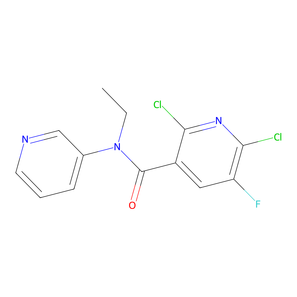 2,6-Dichloro-N-ethyl-5-fluoro-N-(pyridin-3-YL)pyridine-3-carboxamide molecular structure, CAS 1436158-35-8