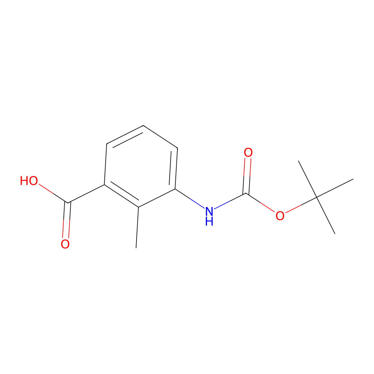3-(((Tert-butoxy)carbonyl)amino)-2-methylbenzoic acid molecular structure, CAS 143617-89-4