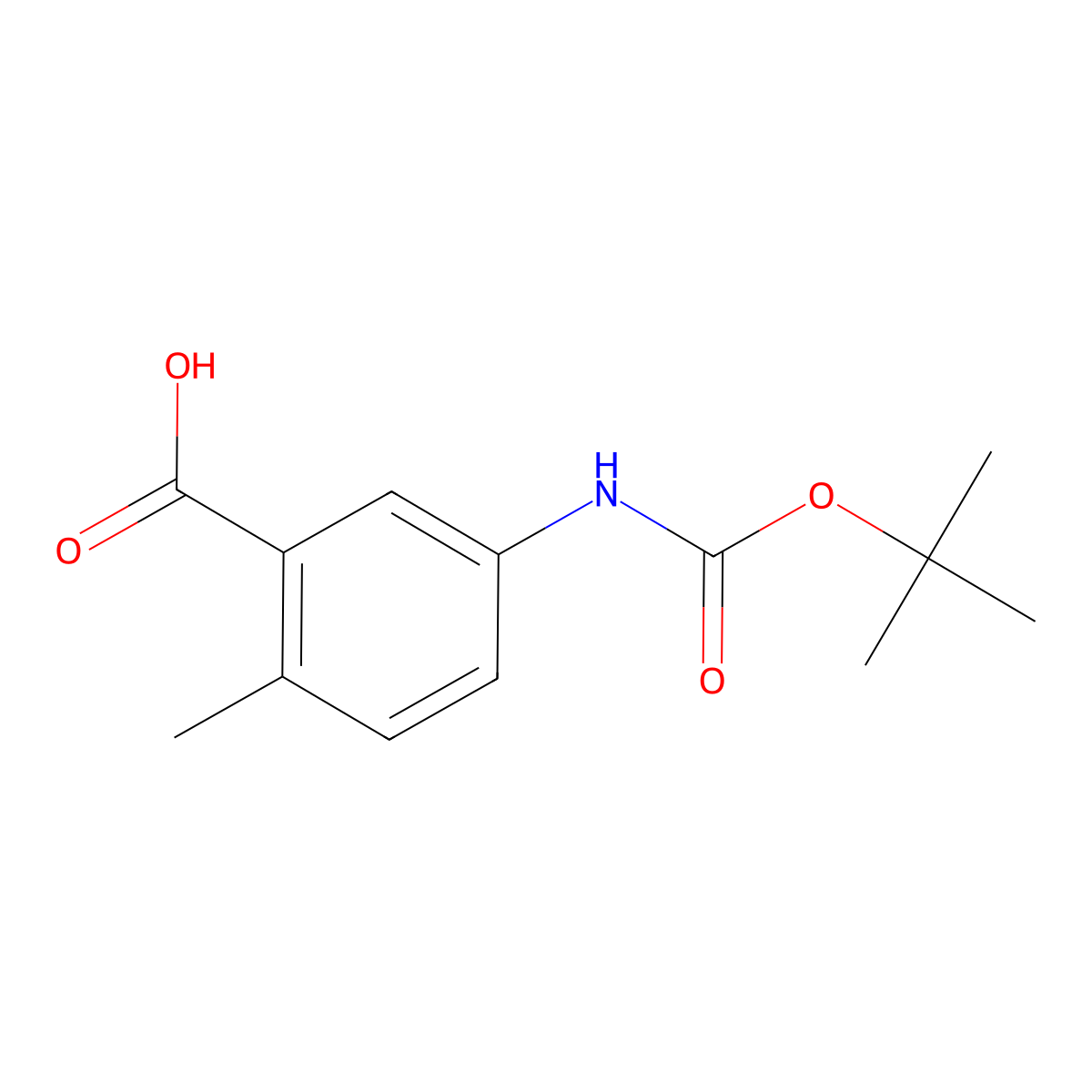 5-{[(Tert-butoxy)carbonyl]amino}-2-methylbenzoic acid molecular structure, CAS 143617-90-7