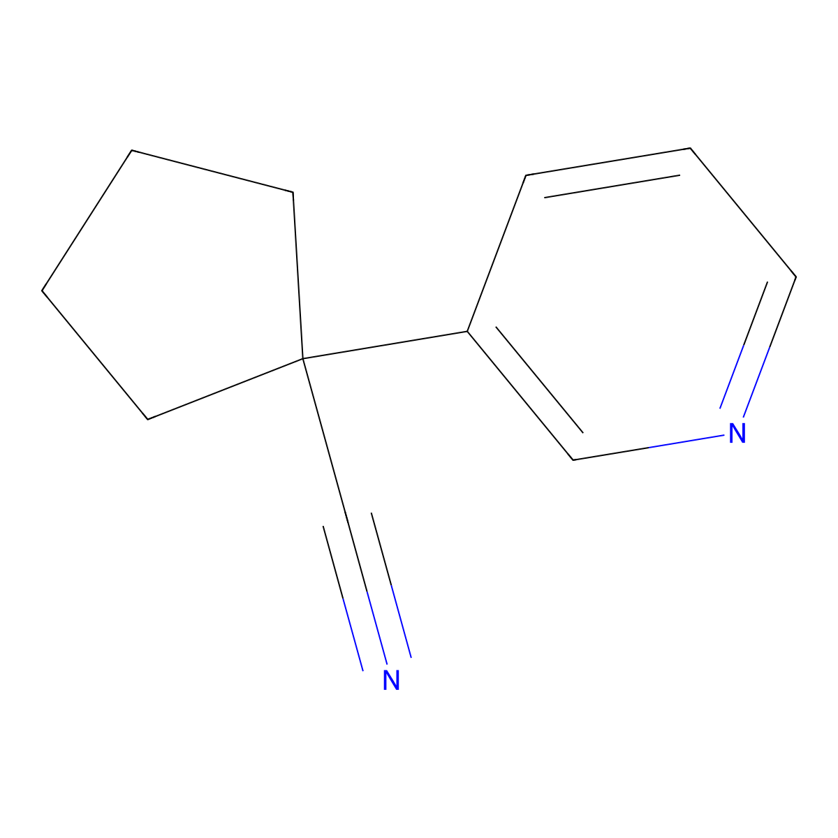 1-Pyridin-3-yl-cyclopentanecarbonitrile molecular structure, CAS 143619-68-5