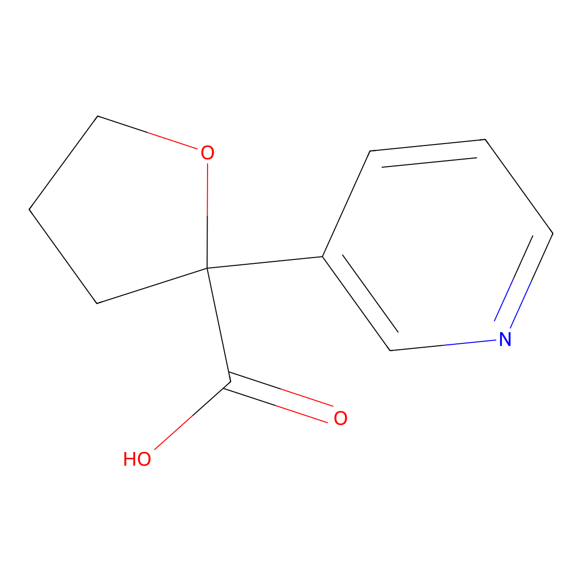 2-(3-Pyridyl)tetrahydrofuran-2-carboxylic acid molecular structure, CAS 143619-72-1