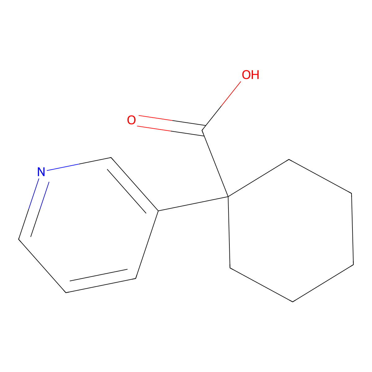 1-(Pyridin-3-yl)cyclohexane-1-carboxylic acid molecular structure, CAS 143619-73-2