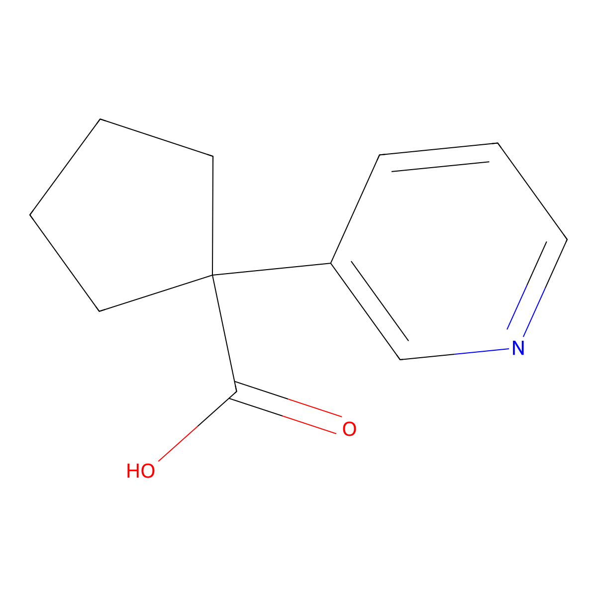 Cyclopentanecarboxylic acid, 1-(3-pyridinyl)- molecular structure, CAS 143619-74-3