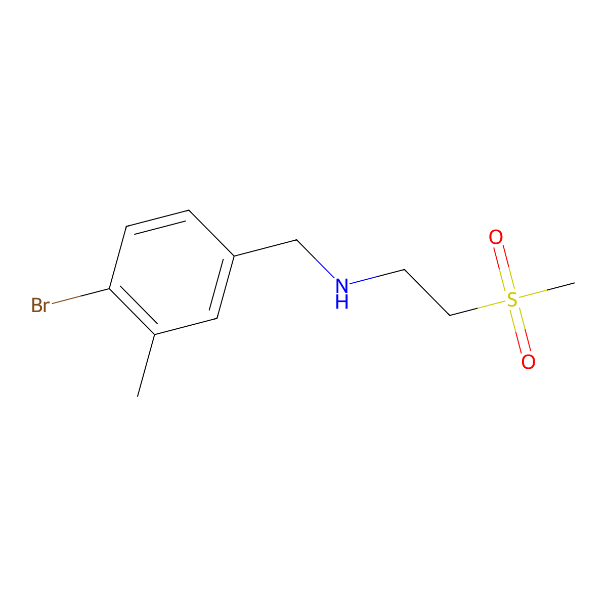N-(4-Bromo-3-methylbenzyl)-2-(methylsulfonyl)ethanamine molecular structure, CAS 1436194-55-6