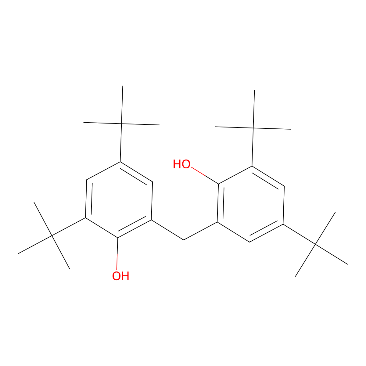 2,2'-Methylenebis(4,6-di-tert-butylphenol) molecular structure, CAS 14362-12-0