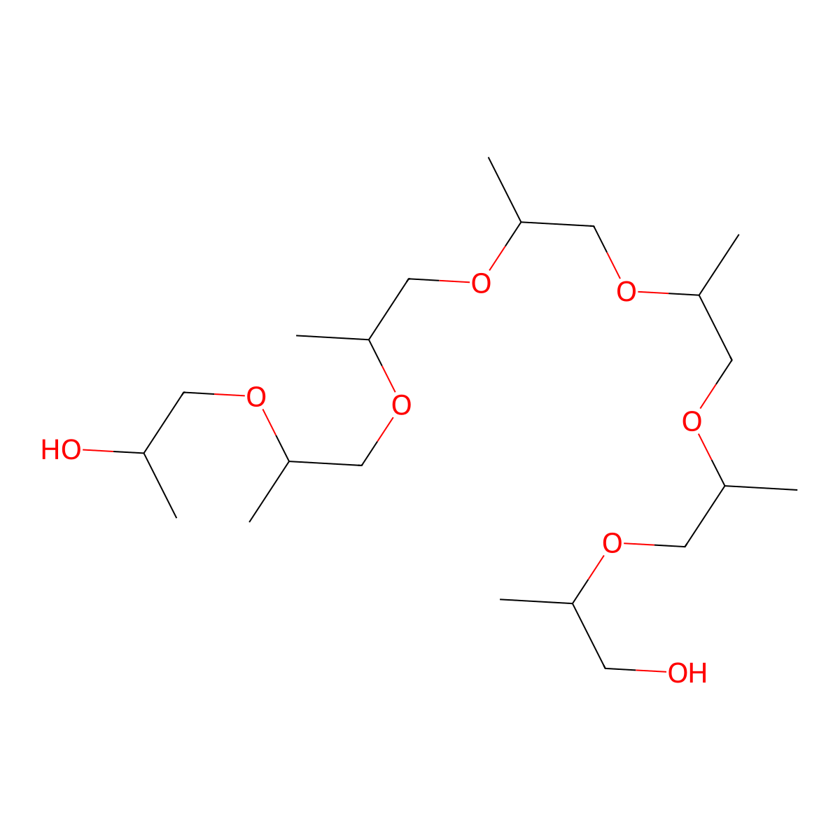 2,5,8,11,14,17-Hexamethyl-3,6,9,12,15,18-hexaoxahenicosane-1,20-diol molecular structure, CAS 14362-16-4