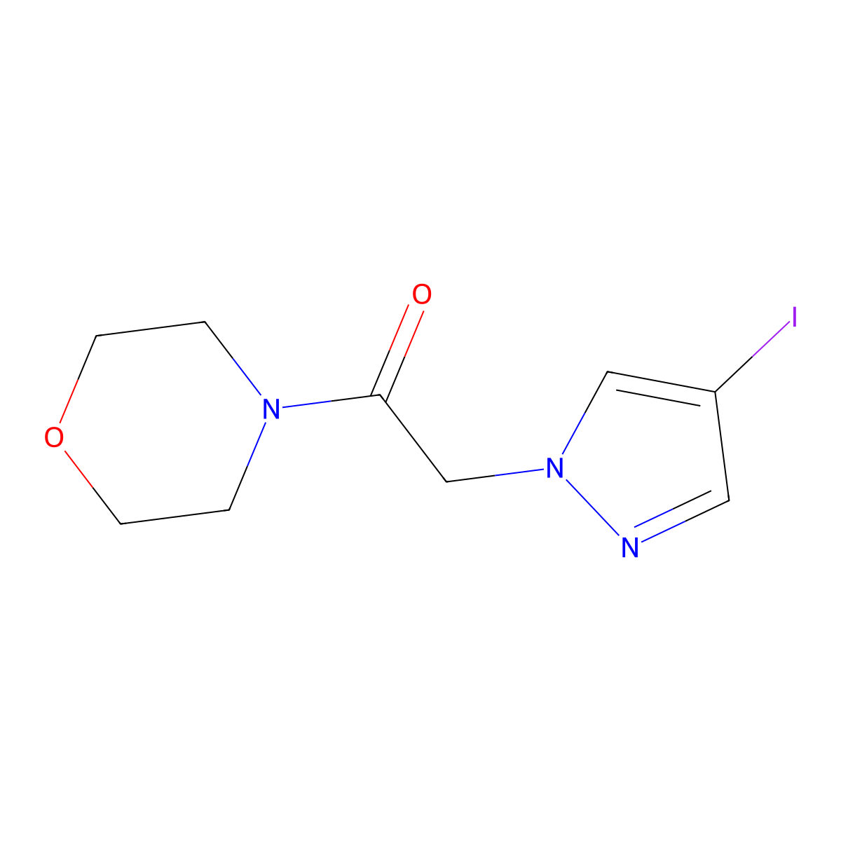 2-(4-Iodopyrazol-1-yl)-1-morpholin-4-yl-ethanone molecular structure, CAS 1436205-29-6