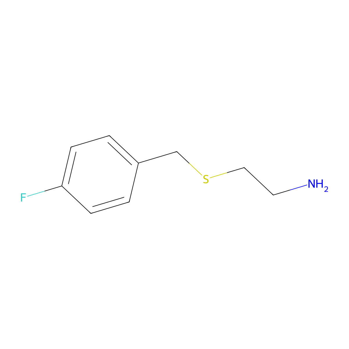 2-(((4-Fluorophenyl)methyl)thio)ethanamine molecular structure, CAS 143627-49-0