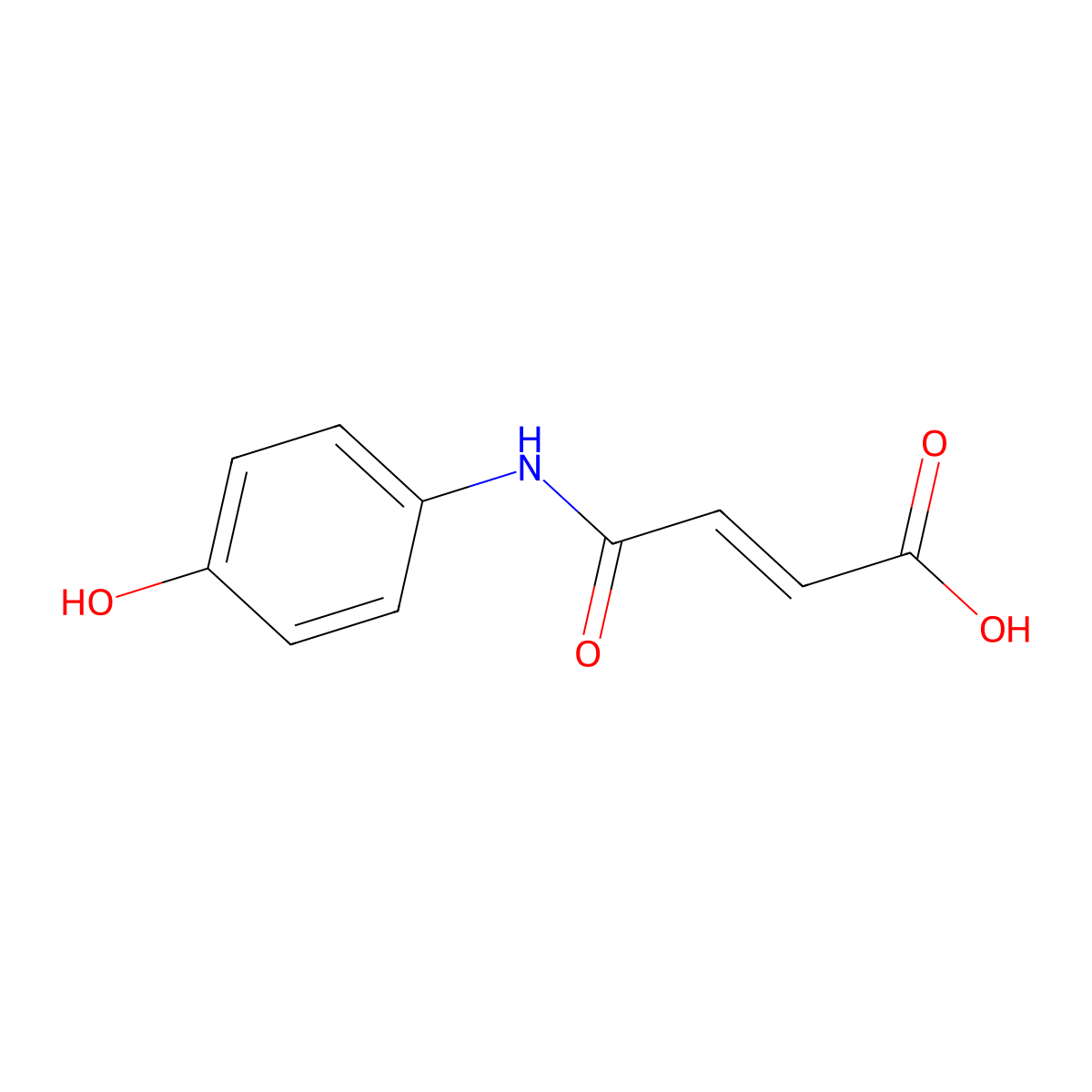 2-Butenoic acid, 4-[(4-hydroxyphenyl)amino]-4-oxo- molecular structure, CAS 143629-26-9