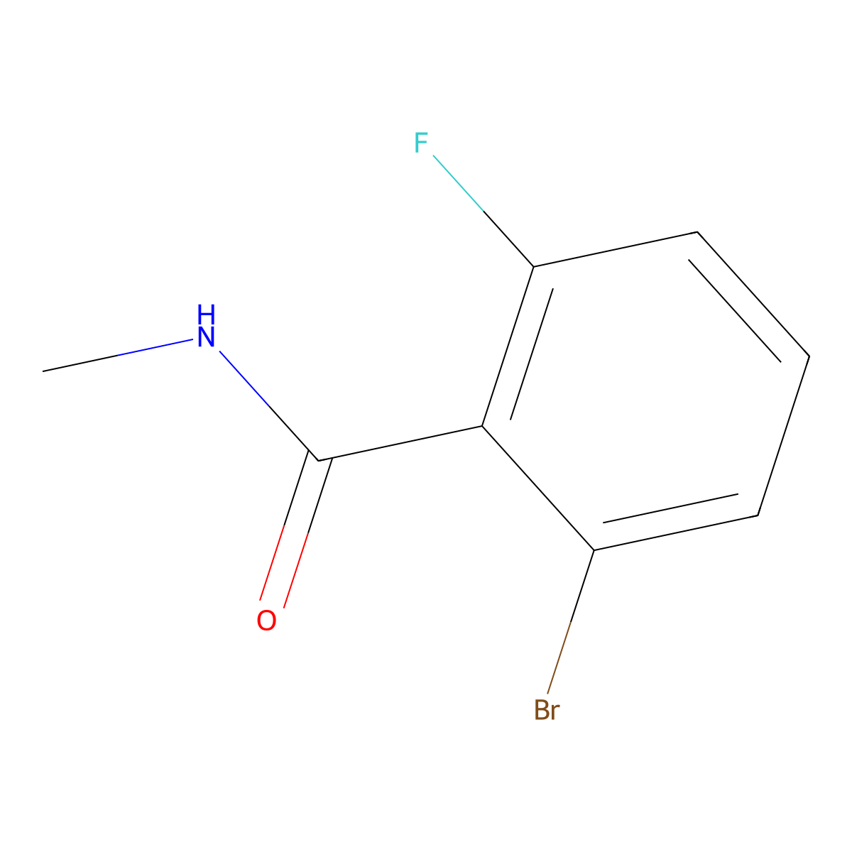 2-bromo-6-fluoro-N-methylbenzamide molecular structure, CAS 1436306-43-2