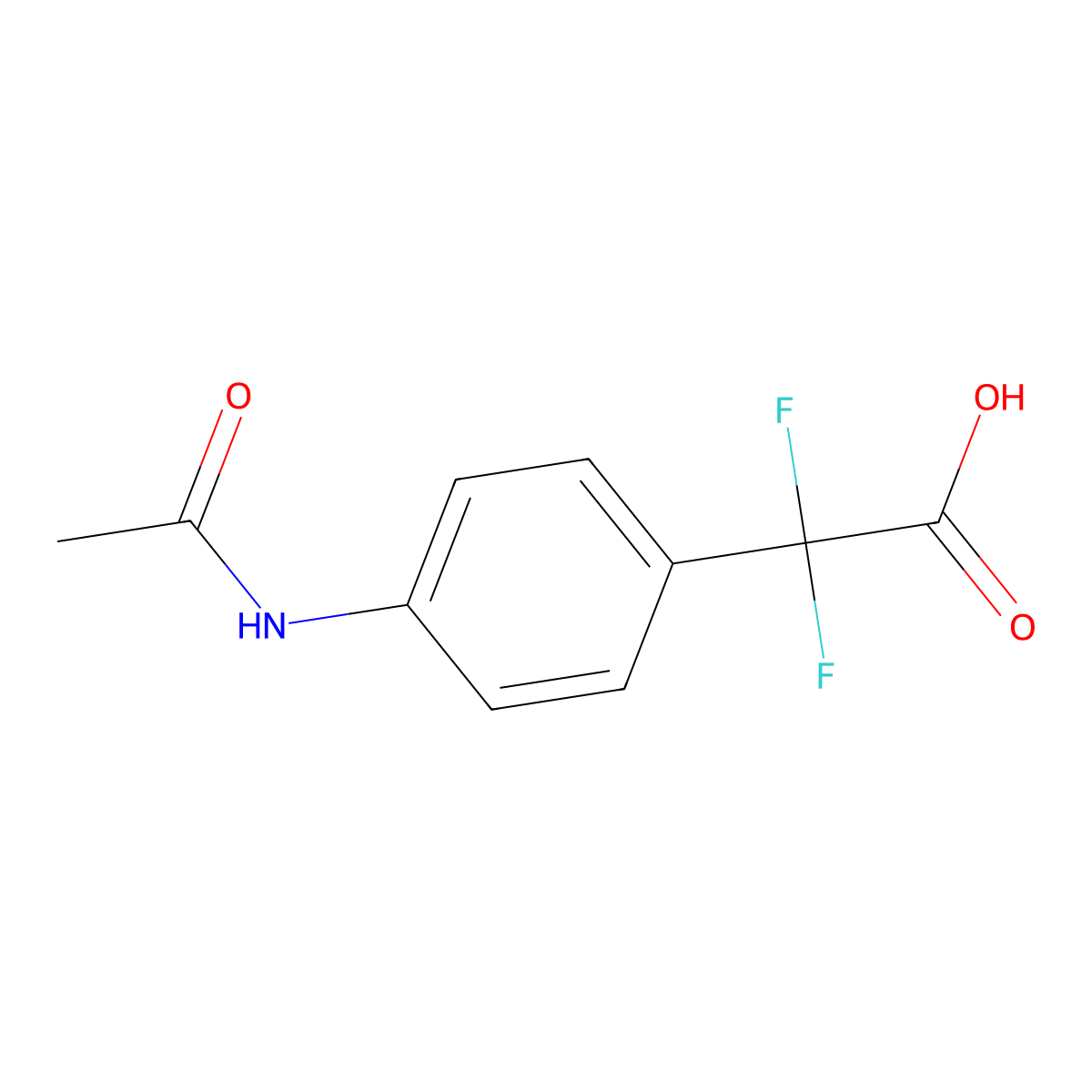 2-(4-Acetamidophenyl)-2,2-difluoroacetic acid molecular structure, CAS 1436389-33-1