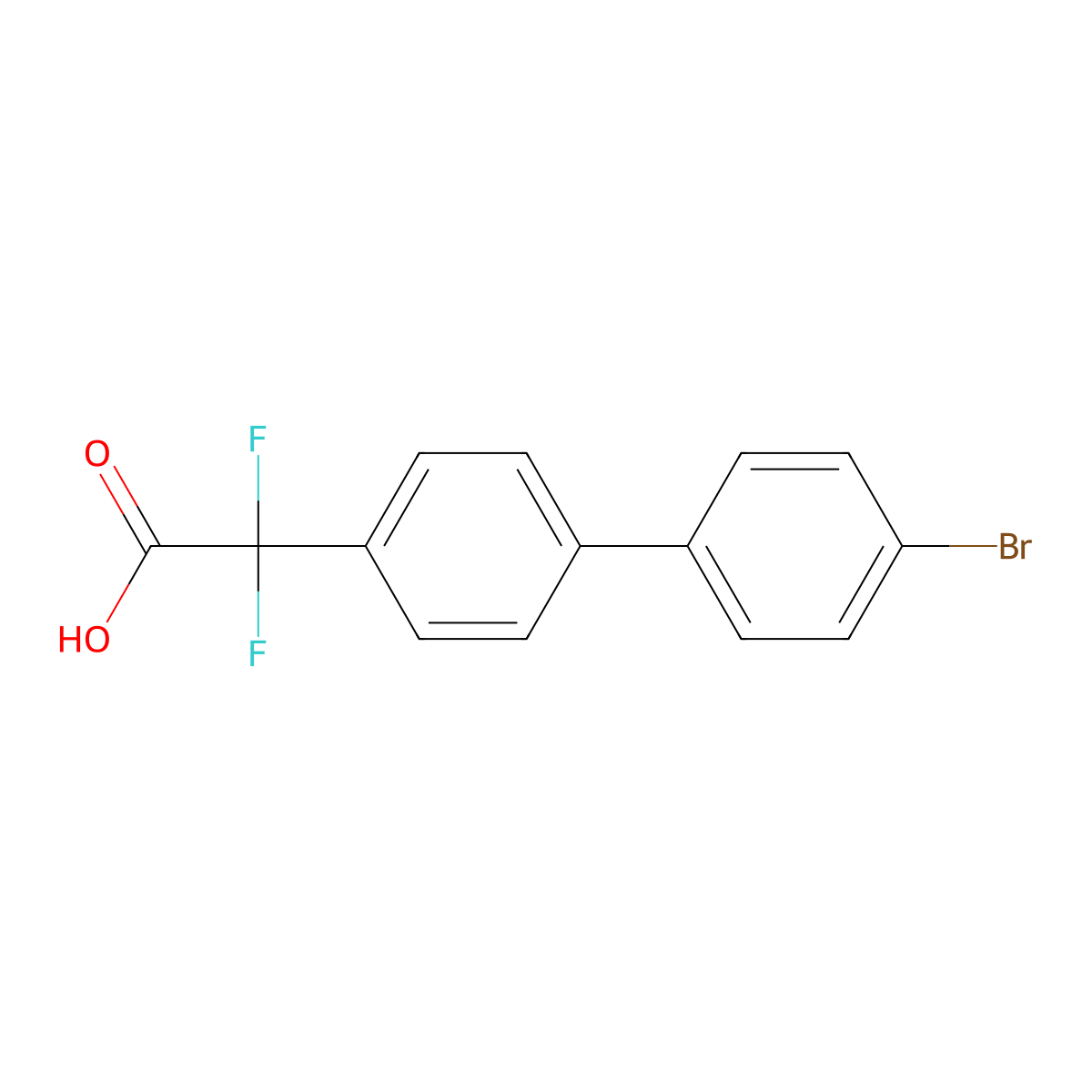 2-(4'-Bromo-[1,1'-biphenyl]-4-yl)-2,2-difluoroacetic acid molecular structure, CAS 1436389-34-2