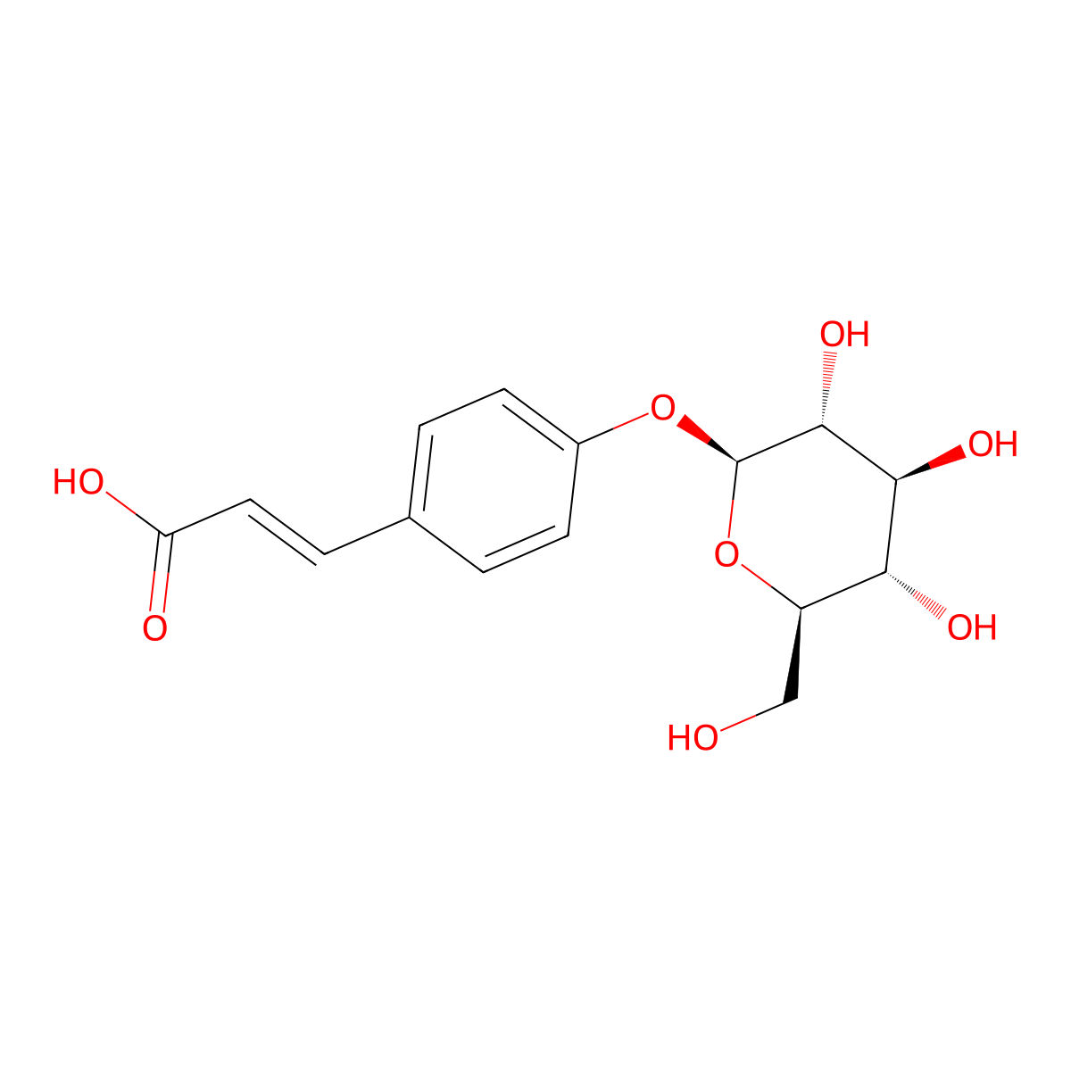 P-Coumaric acid glucoside molecular structure, CAS 14364-05-7