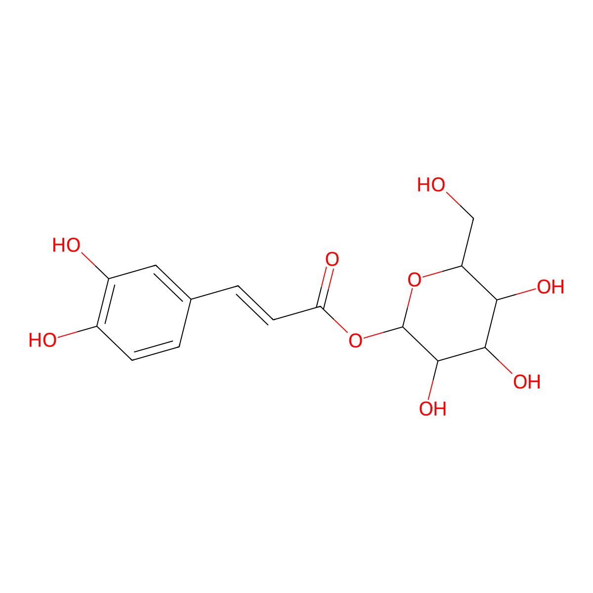 1-Caffeoyl-beta-D-glucose molecular structure, CAS 14364-08-0