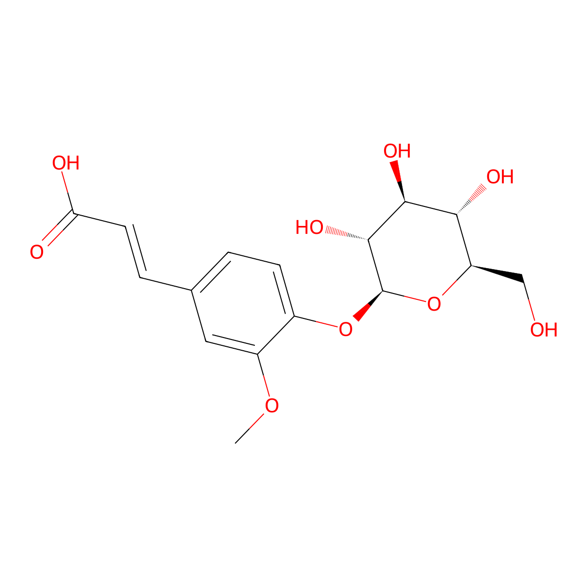 Ferulic acid 4-O-glucoside molecular structure, CAS 14364-12-6