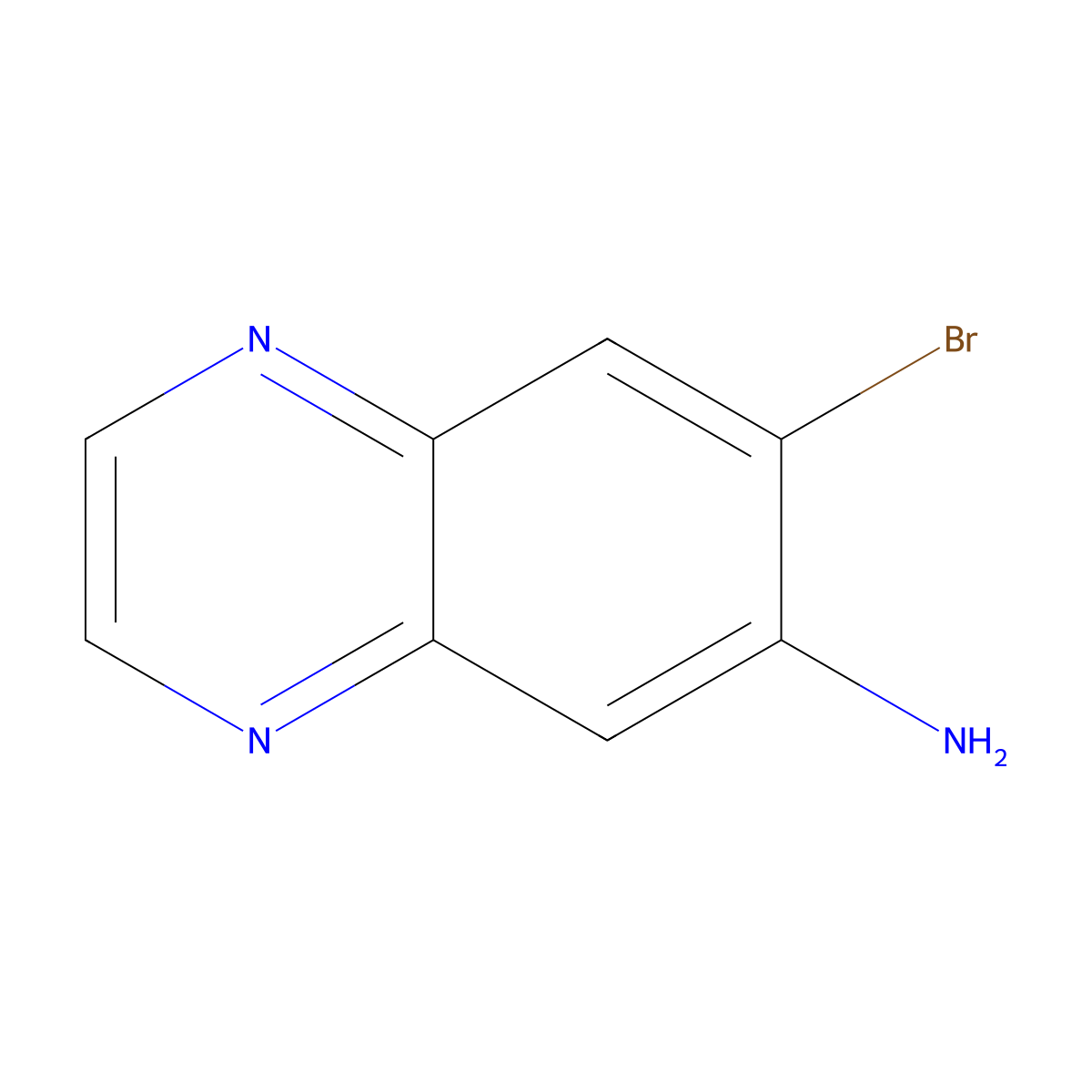 7-Bromoquinoxalin-6-amine molecular structure, CAS 1436426-14-0