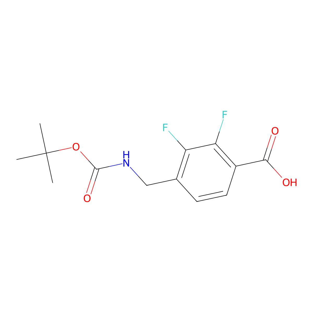 4-(([(tert-Butoxy)carbonyl]amino)methyl)-2,3-difluorobenzoic acid molecular structure, CAS 1436426-38-8