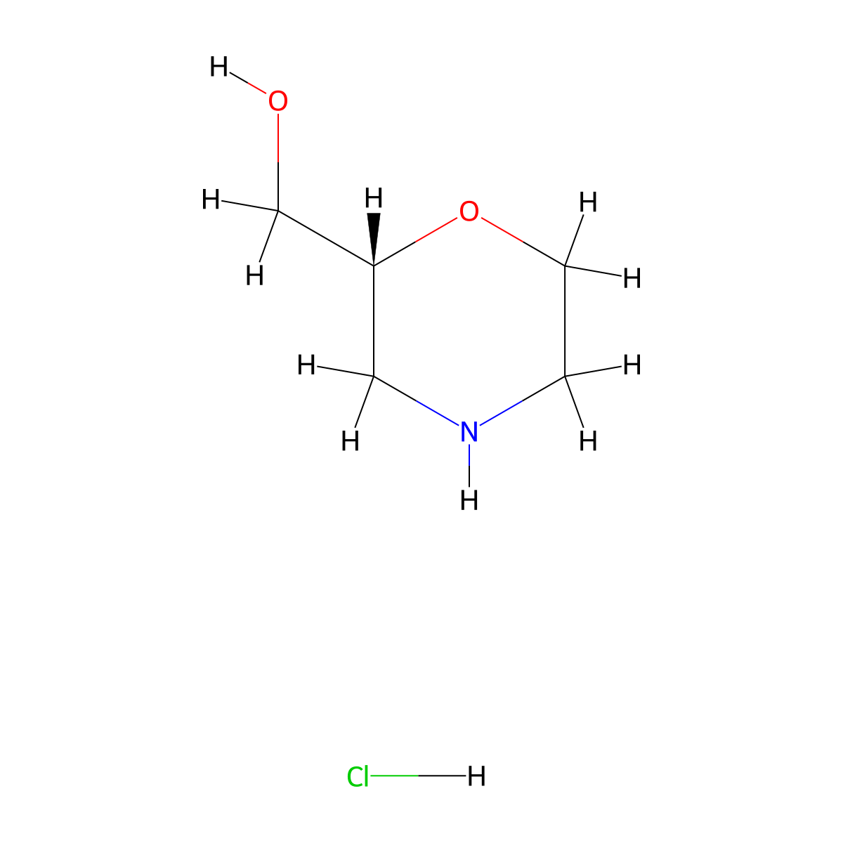 (2R)-morpholin-2-ylmethanol hydrochloride molecular structure, CAS 1436436-17-7