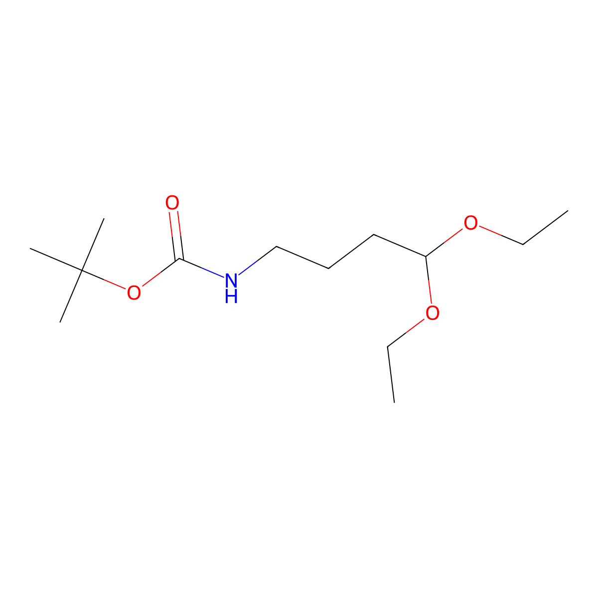 tert-Butyl 4,4-diethoxybutylcarbamate molecular structure, CAS 143646-48-4