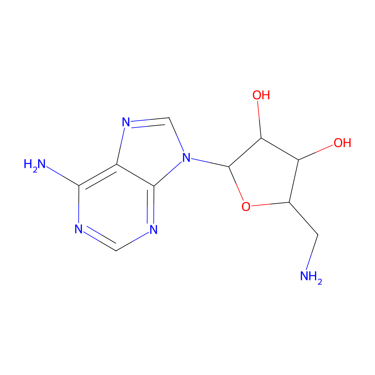 5'-Amino-5'-deoxyadenosine molecular structure, CAS 14365-44-7