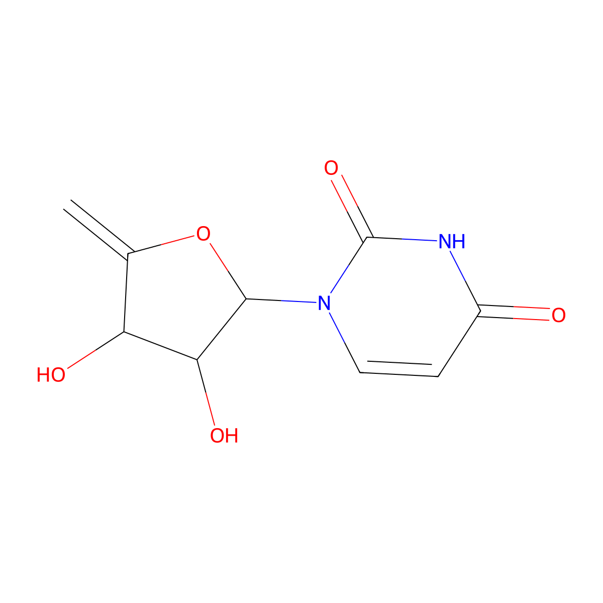 4',5'-Didehydro-5'-deoxyuridine molecular structure, CAS 14365-63-0