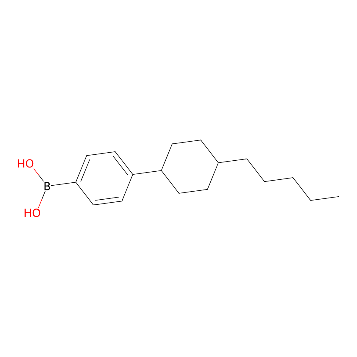 4-(trans-4-Pentylcyclohexyl)phenylboronic Acid molecular structure, CAS 143651-26-7