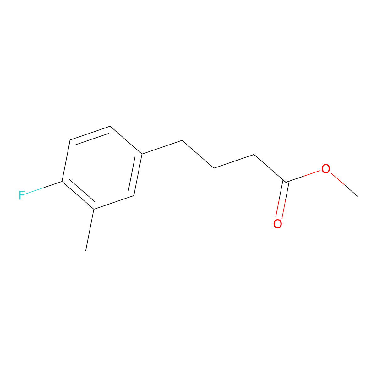 Methyl 4-(4-fluoro-3-methylphenyl)butanoate molecular structure, CAS 143655-54-3