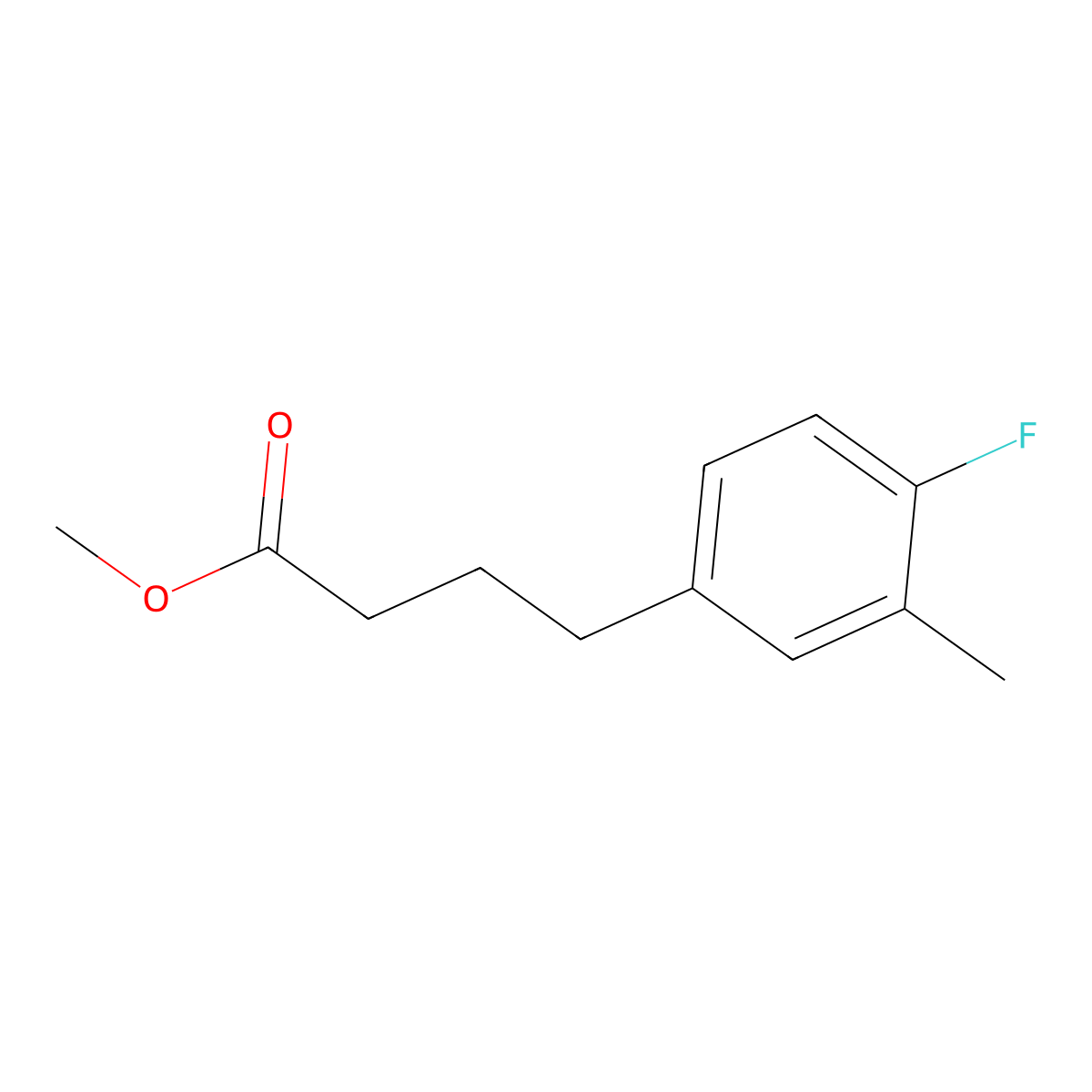 Methyl 4-(4-fluoro-3-methylphenyl)butanoate molecular structure, CAS 143655-54-3