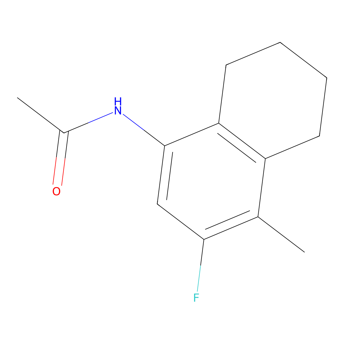 N-(3-Fluoro-4-methyl-5,6,7,8-tetrahydro-1-naphthyl)acetamide molecular structure, CAS 143655-57-6