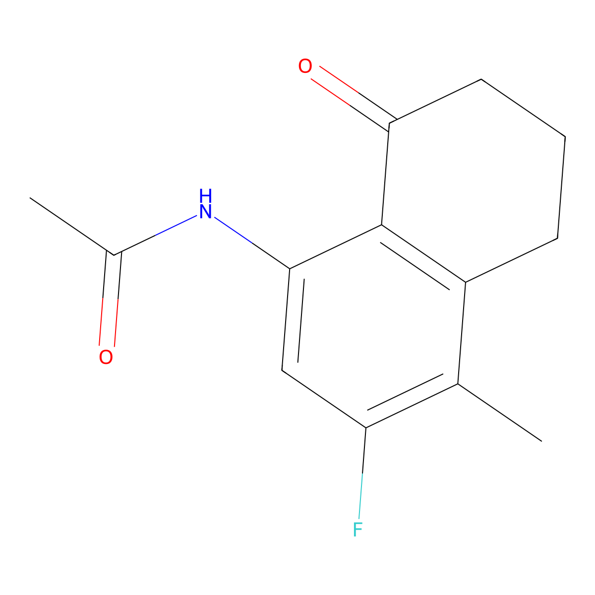 N-(3-Fluoro-5,6,7,8-tetrahydro-4-methyl-8-oxo-1-naphthalenyl)acetamide molecular structure, CAS 143655-58-7