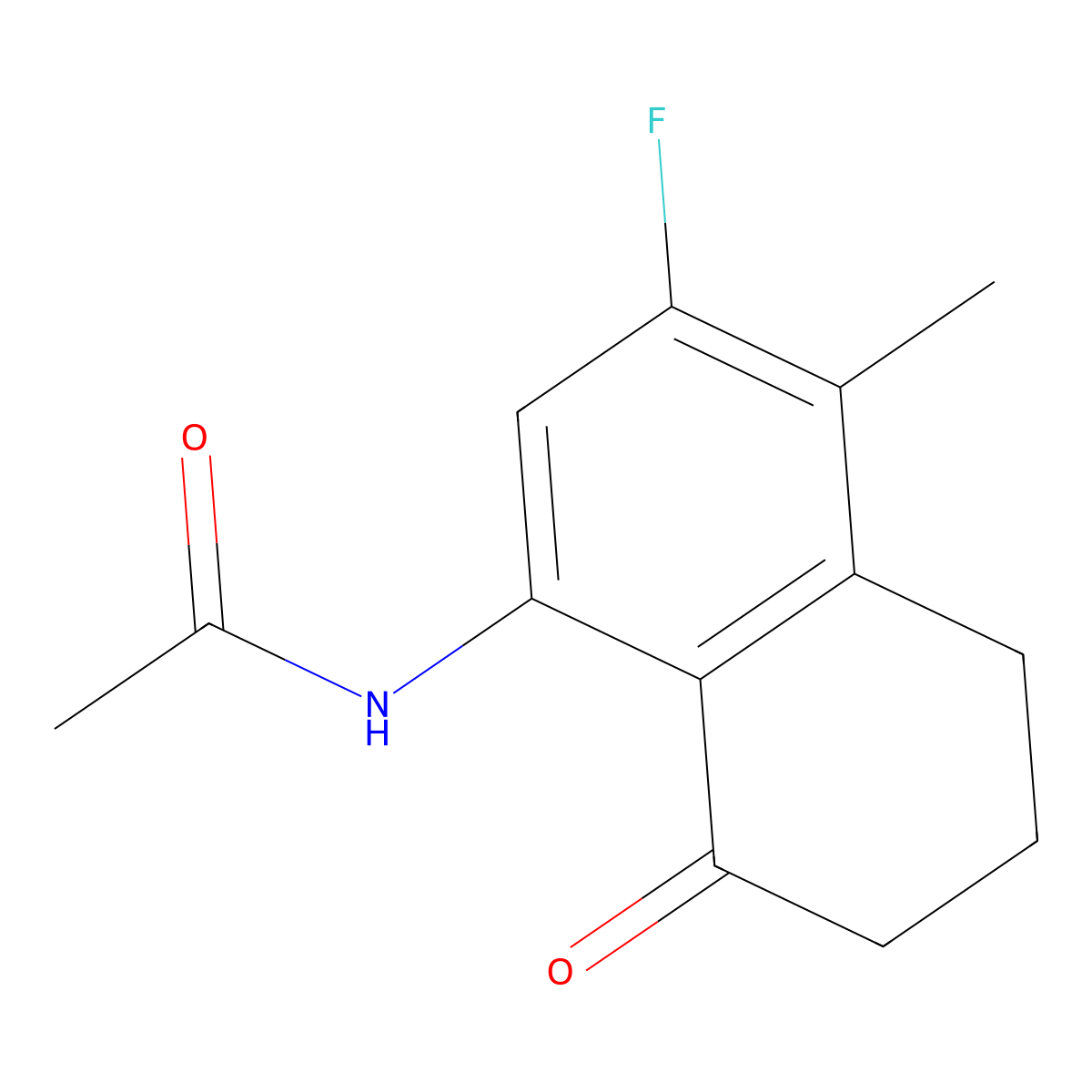 N-(3-Fluoro-5,6,7,8-tetrahydro-4-methyl-8-oxo-1-naphthalenyl)acetamide molecular structure, CAS 143655-58-7