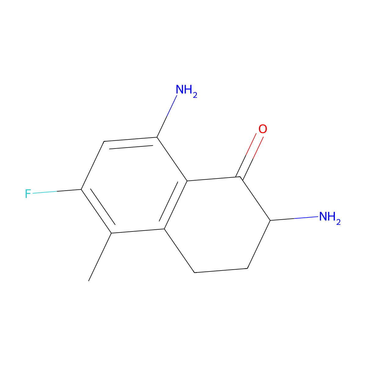 2,8-Diamino-6-fluoro-5-methyl-1-tetralone molecular structure, CAS 143655-59-8