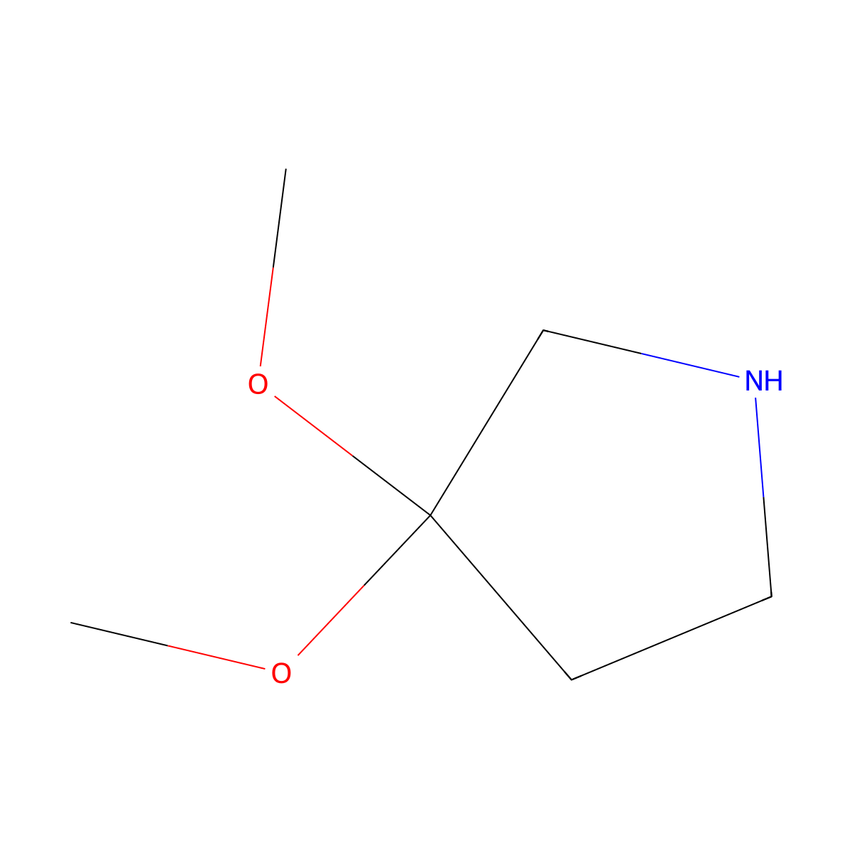 3,3-Dimethoxypyrrolidine molecular structure, CAS 143656-52-4