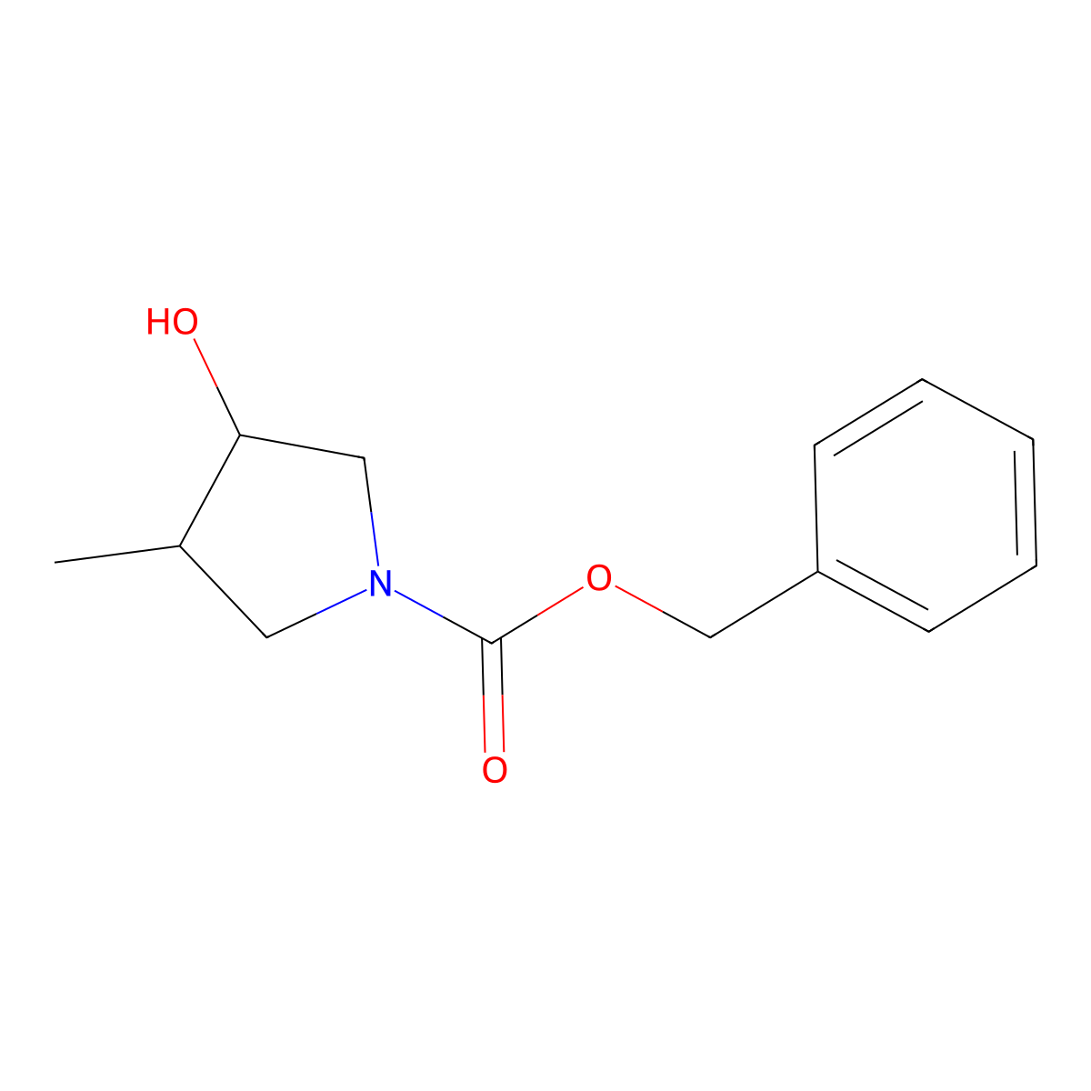 Benzyl 3-hydroxy-4-methylpyrrolidine-1-carboxylate molecular structure, CAS 143656-71-7
