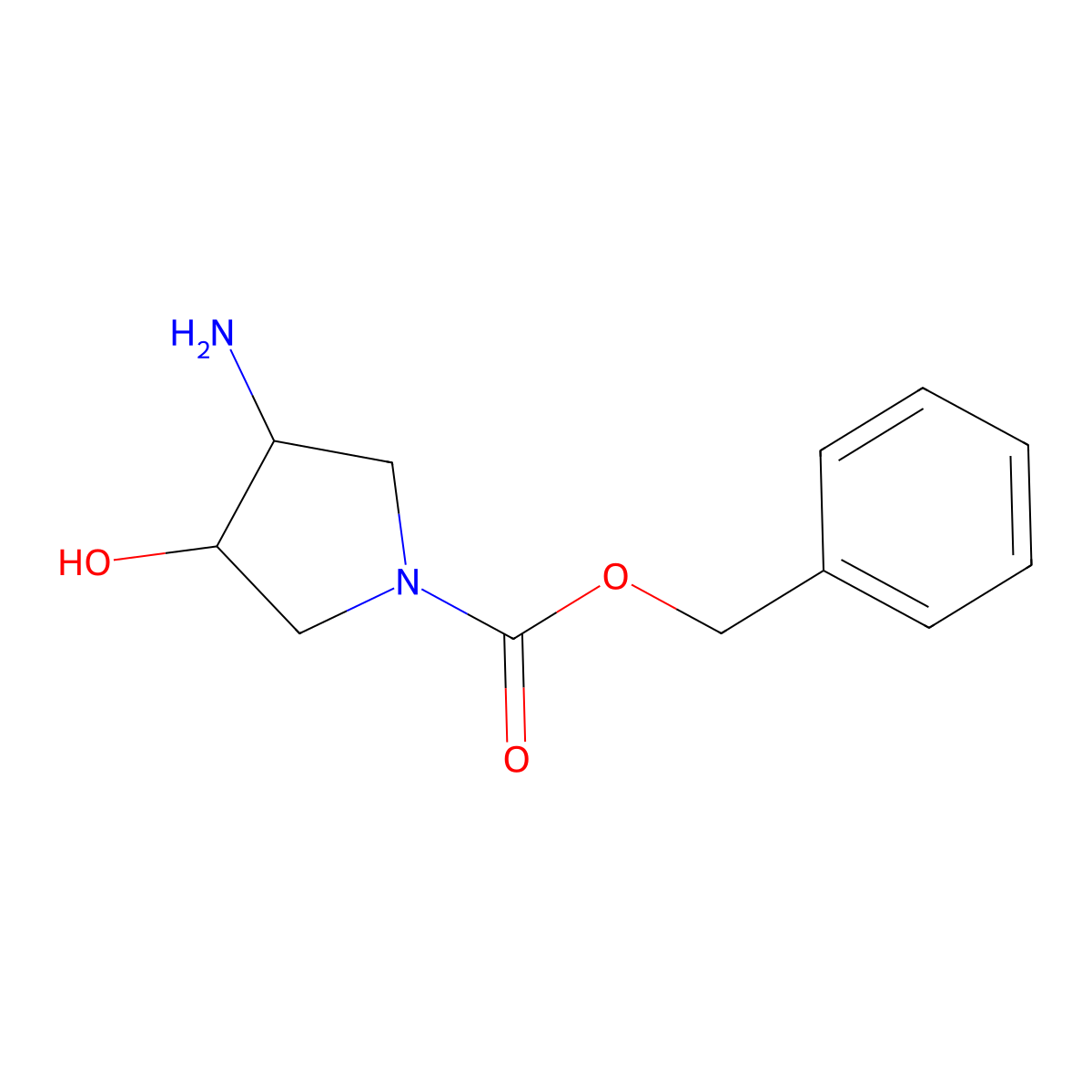 Benzyl 3-amino-4-hydroxypyrrolidine-1-carboxylate molecular structure, CAS 143656-79-5