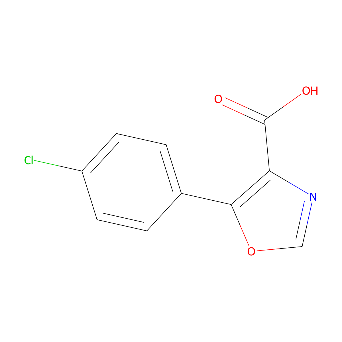 5-(4-Chlorophenyl)-1,3-oxazole-4-carboxylic acid molecular structure, CAS 143659-14-7