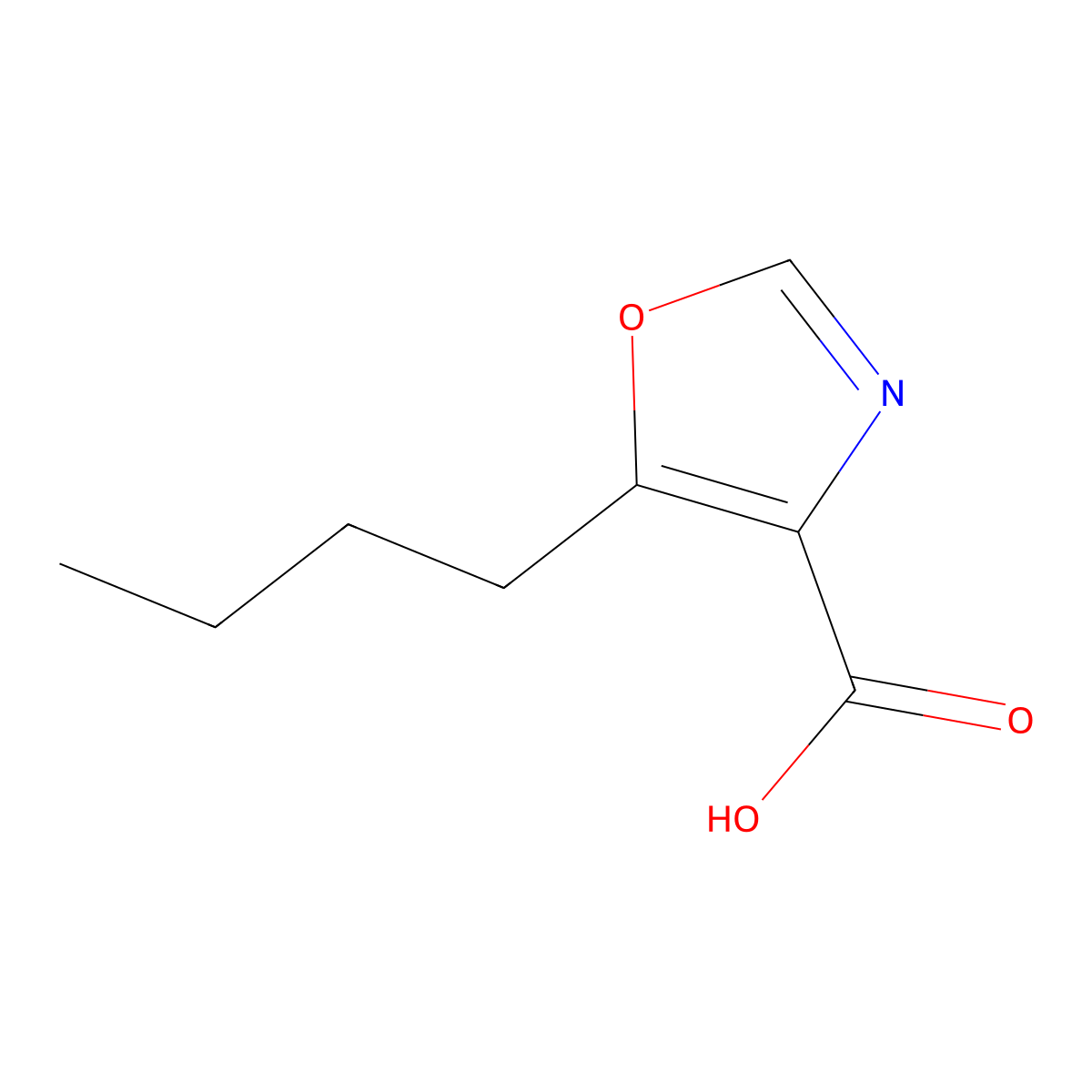 5-Butyl-1,3-oxazole-4-carboxylic acid molecular structure, CAS 143659-18-1