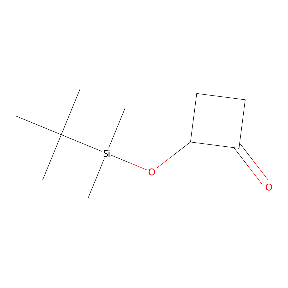 Cyclobutanone, 2-[[(1,1-dimethylethyl)dimethylsilyl]oxy]- molecular structure, CAS 143660-45-1