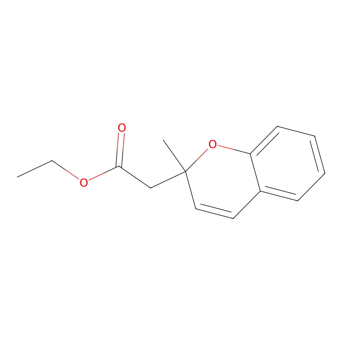 Ethyl 2-(2-methyl-2H-chromen-2-yl)acetate molecular structure, CAS 143661-09-0