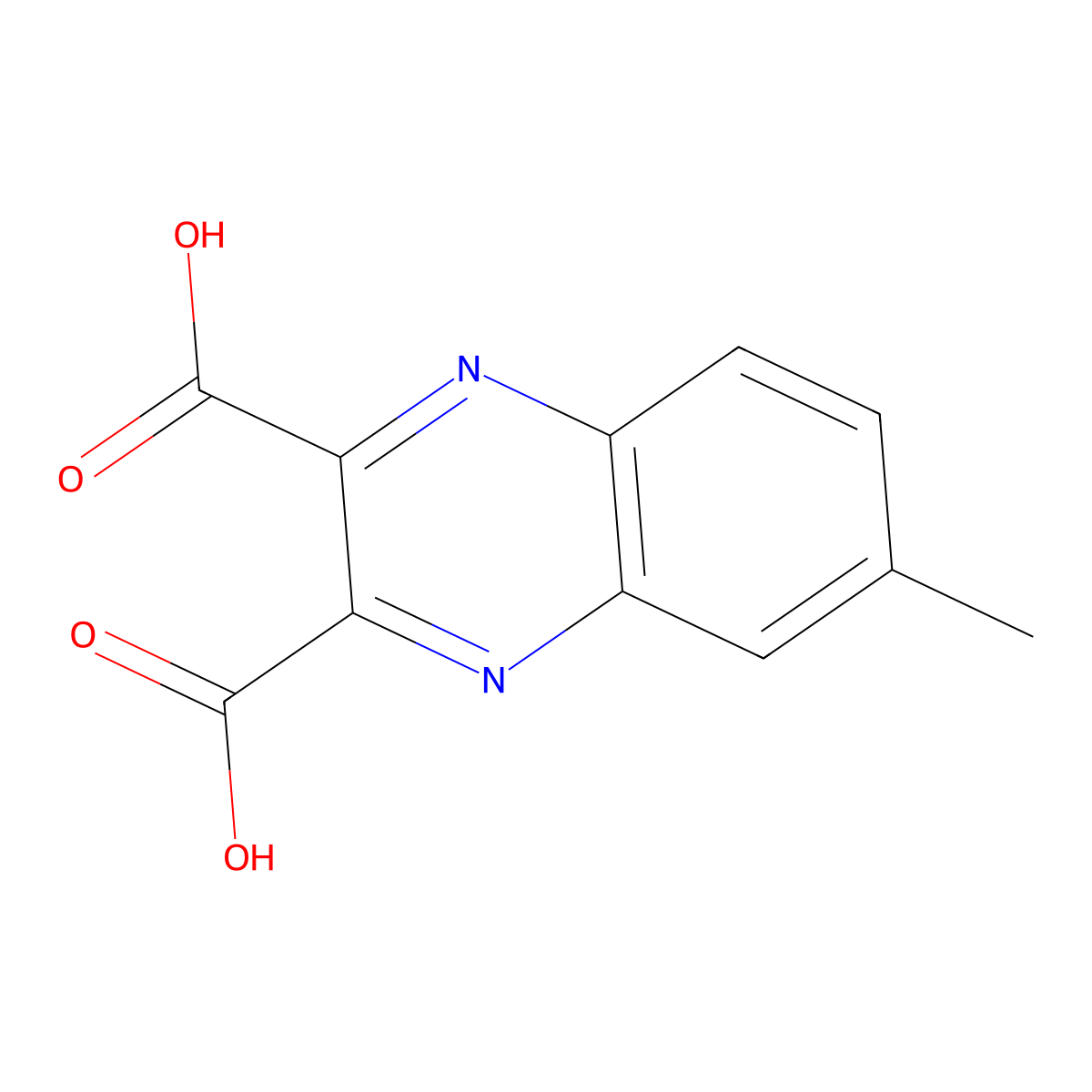 6-Methylquinoxaline-2,3-dicarboxylic acid molecular structure, CAS 143663-15-4