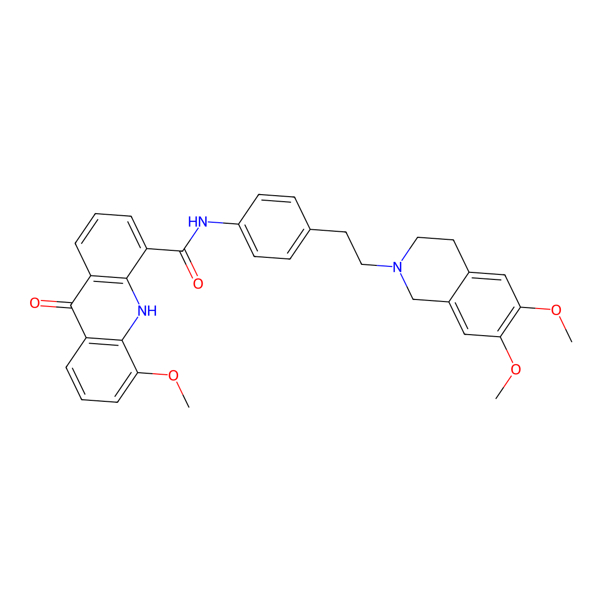 Elacridar molecular structure, CAS 143664-11-3
