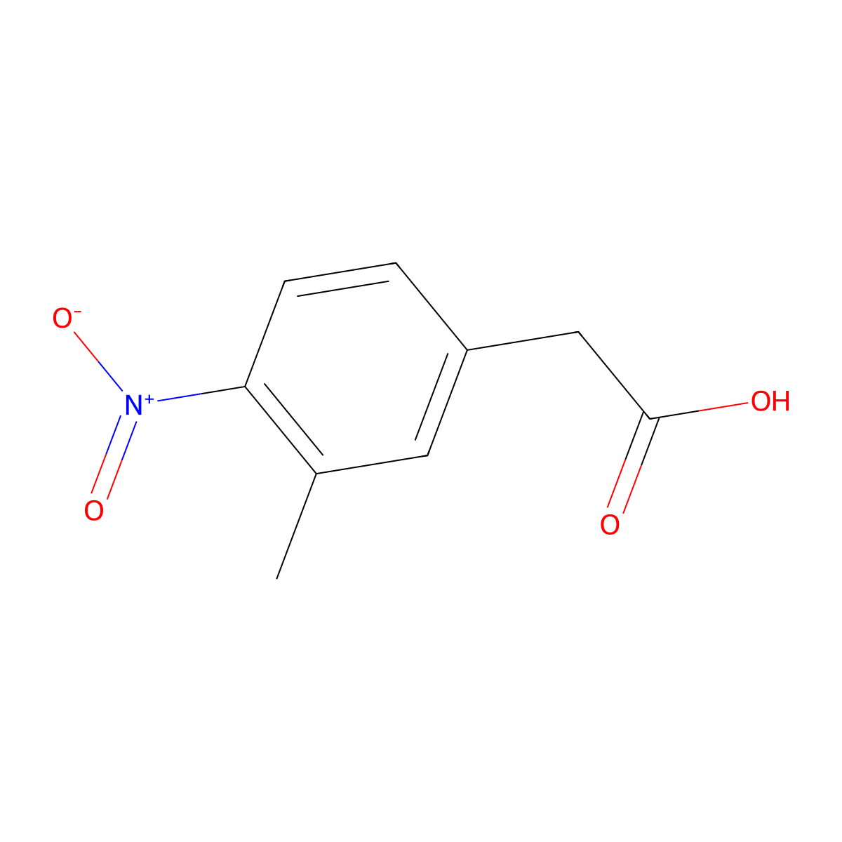 2-(3-Methyl-4-nitrophenyl)acetic acid molecular structure, CAS 143665-37-6