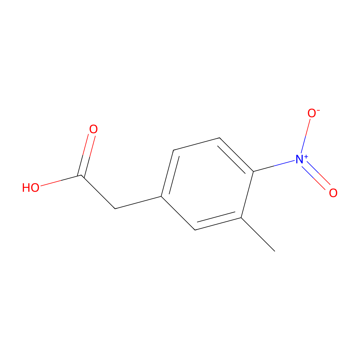 2-(3-Methyl-4-nitrophenyl)acetic acid molecular structure, CAS 143665-37-6