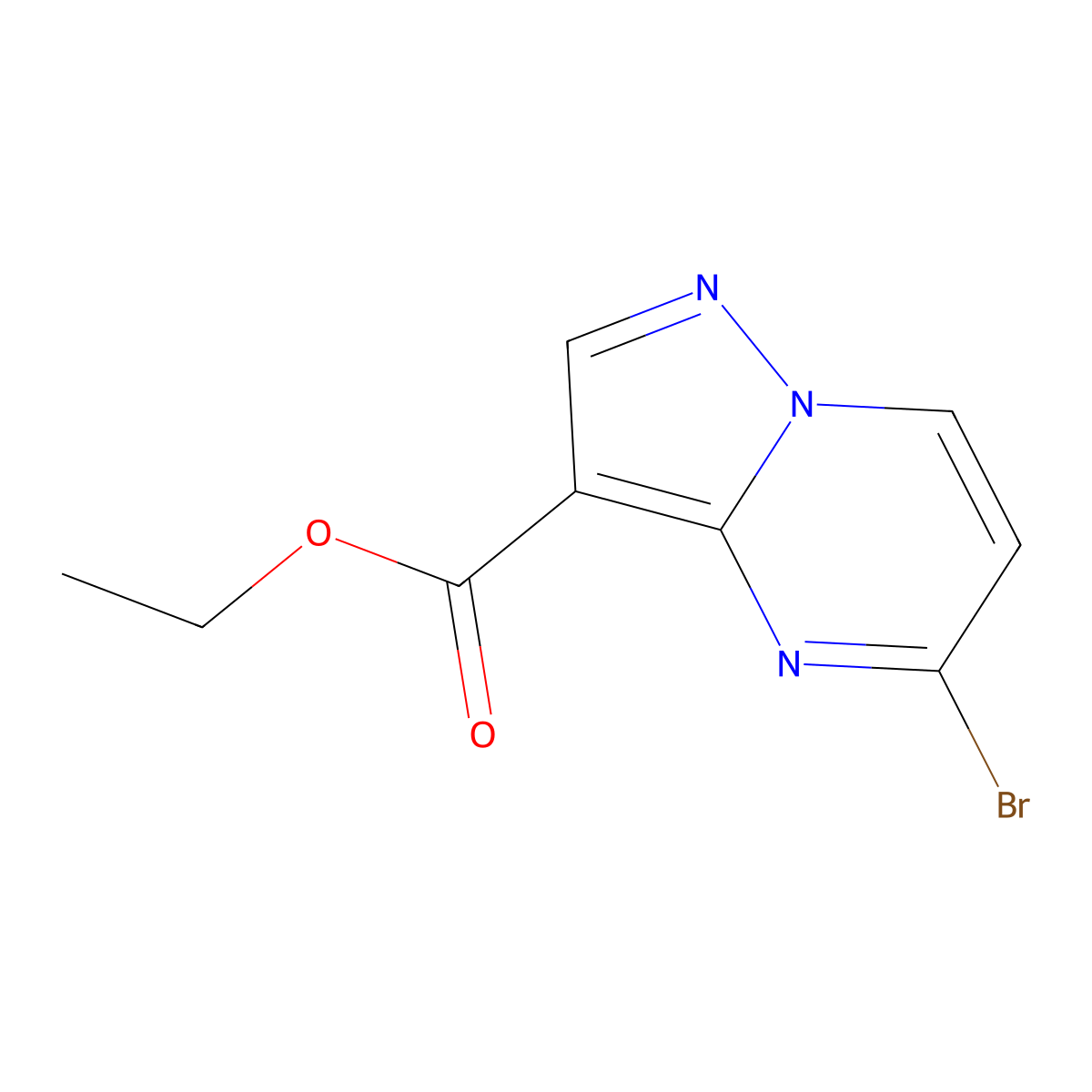 Ethyl 5-bromopyrazolo[1,5-a]pyrimidine-3-carboxylate molecular structure, CAS 1436686-17-7
