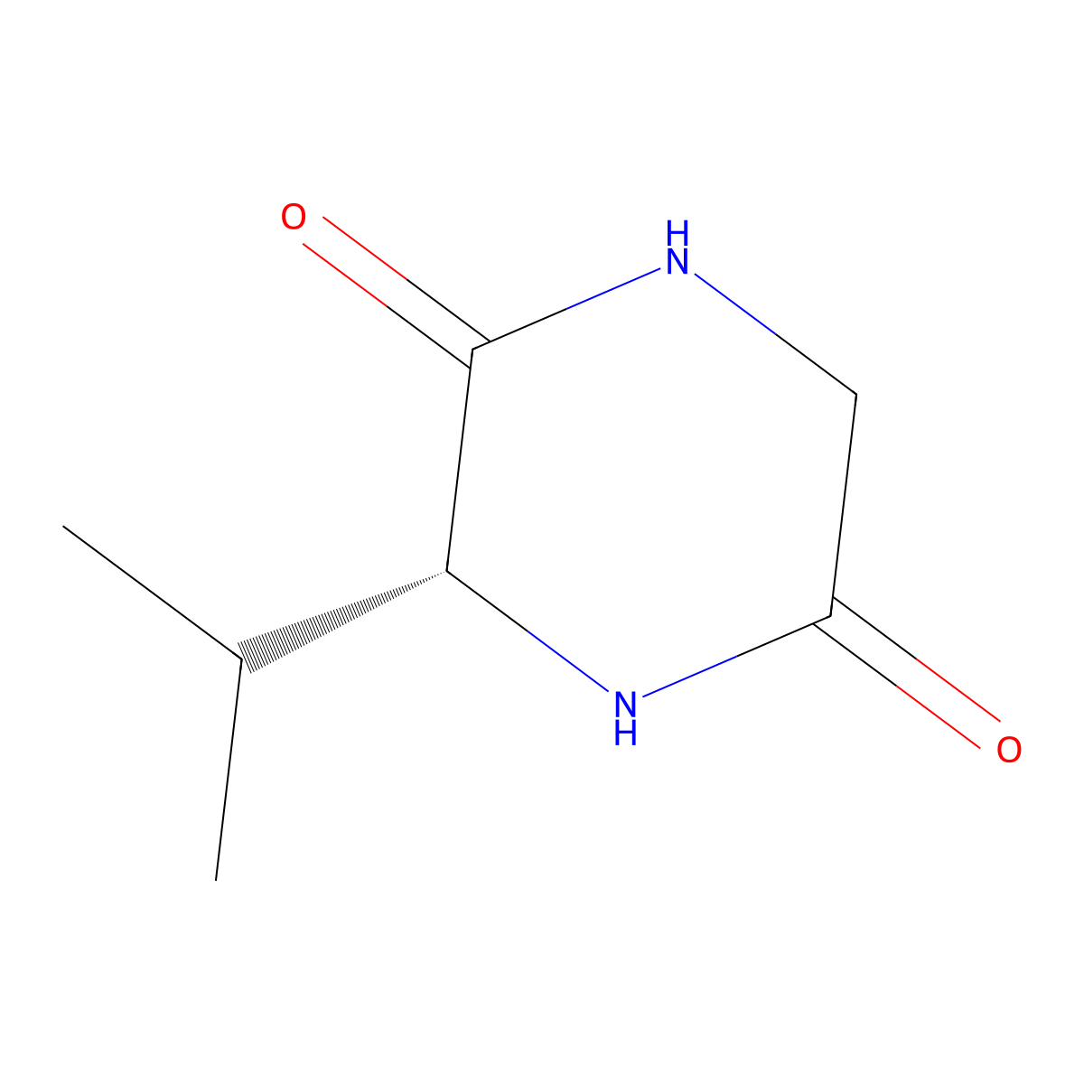 (3R)-3-(propan-2-yl)piperazine-2,5-dione molecular structure, CAS 143673-66-9