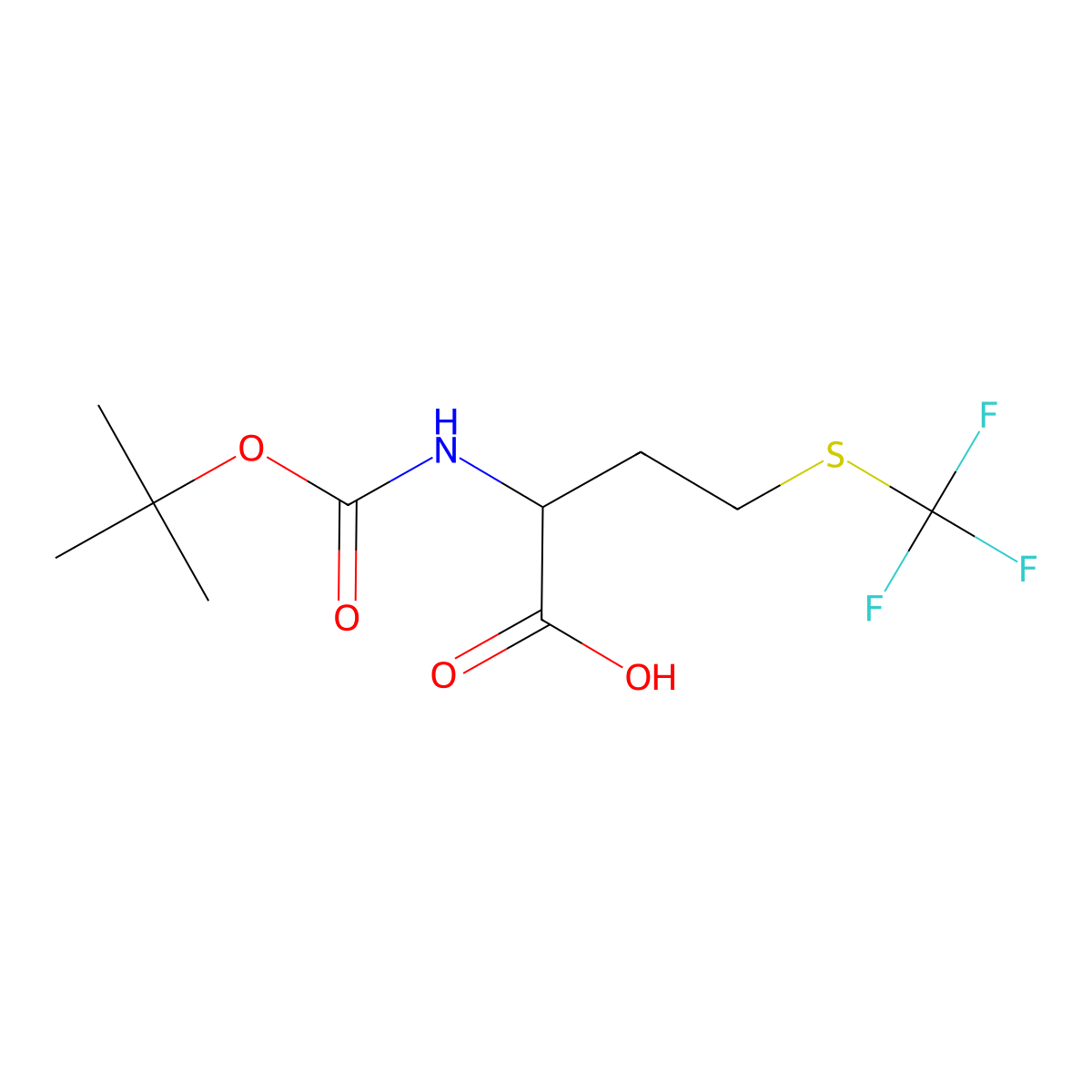 2-[(2-methylpropan-2-yl)oxycarbonylamino]-4-(trifluoromethylsulfanyl)butanoic Acid molecular structure, CAS 143673-83-0