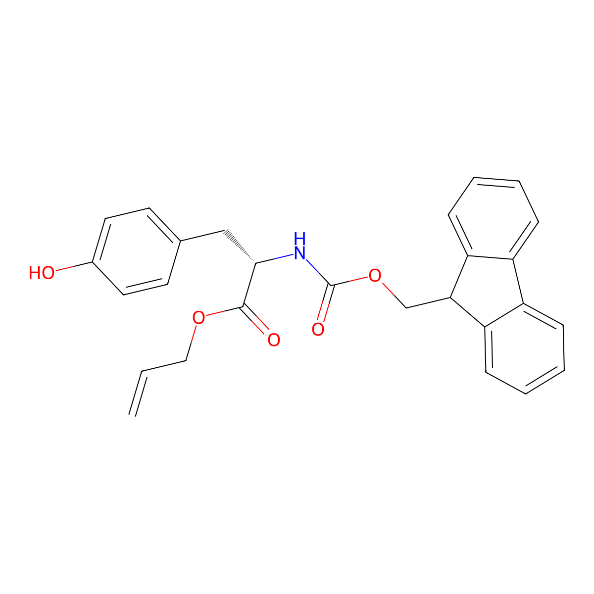 L-Tyrosine, N-[(9H-fluoren-9-ylmethoxy)carbonyl]-, 2-propenyl ester molecular structure, CAS 143674-78-6